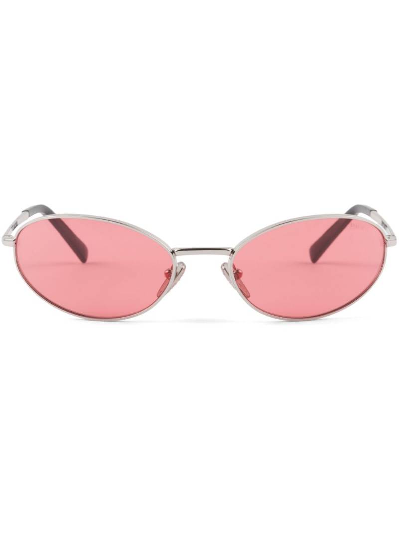 Prada Eyewear thin oval-frame sunglasses - Silver von Prada Eyewear