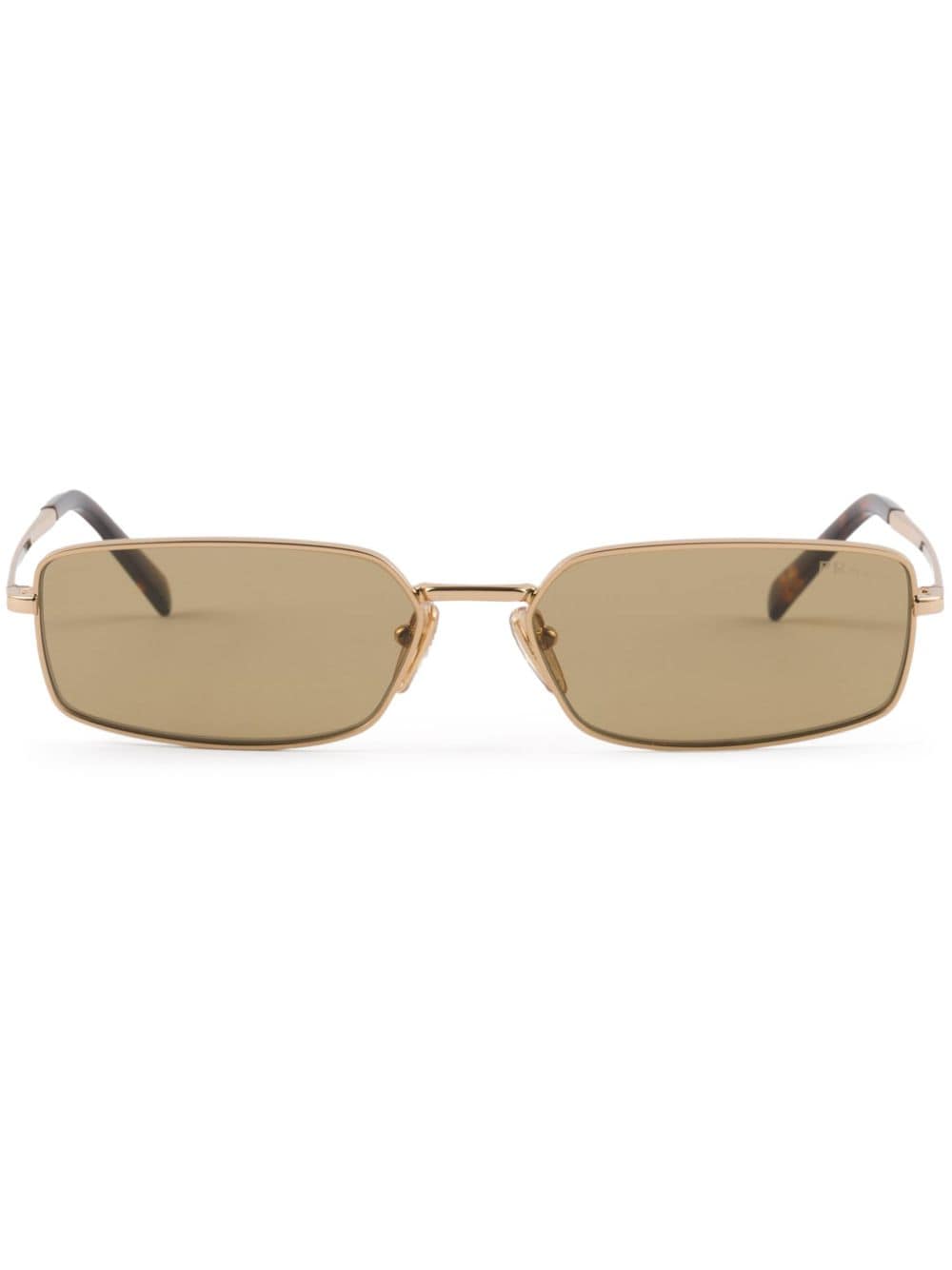 Prada Eyewear thin rectangle-frame sunglasses - Gold von Prada Eyewear