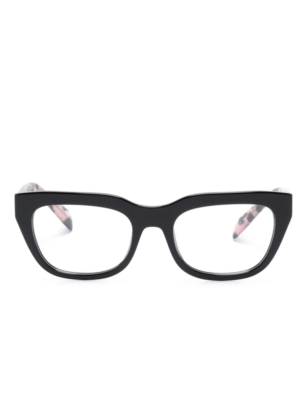 Prada Eyewear tortoiseshell-detail cat-eye glasses - Black von Prada Eyewear