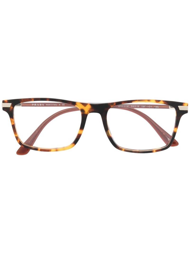 Prada Eyewear tortoiseshell-effect square-frame glasses - Brown von Prada Eyewear