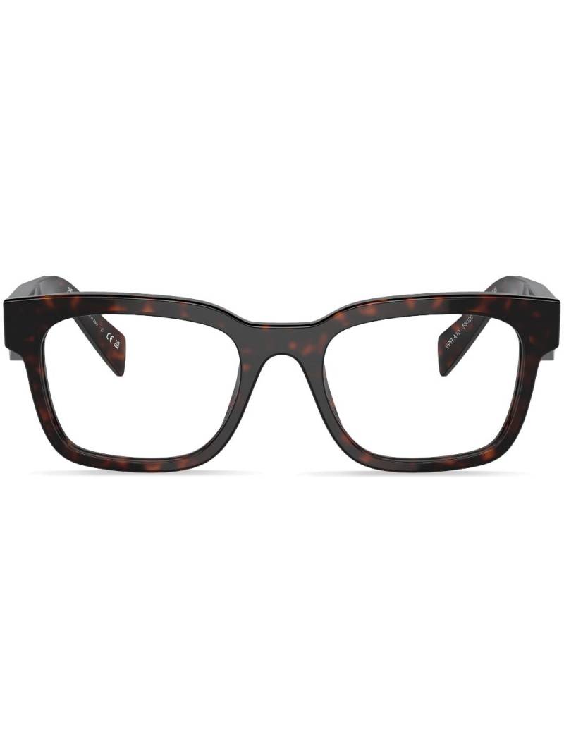 Prada Eyewear tortoiseshell-effect square-frame glasses - Red von Prada Eyewear