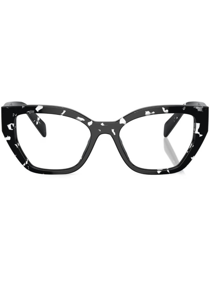 Prada Eyewear tortoiseshell geometric-frame glasses - Black von Prada Eyewear