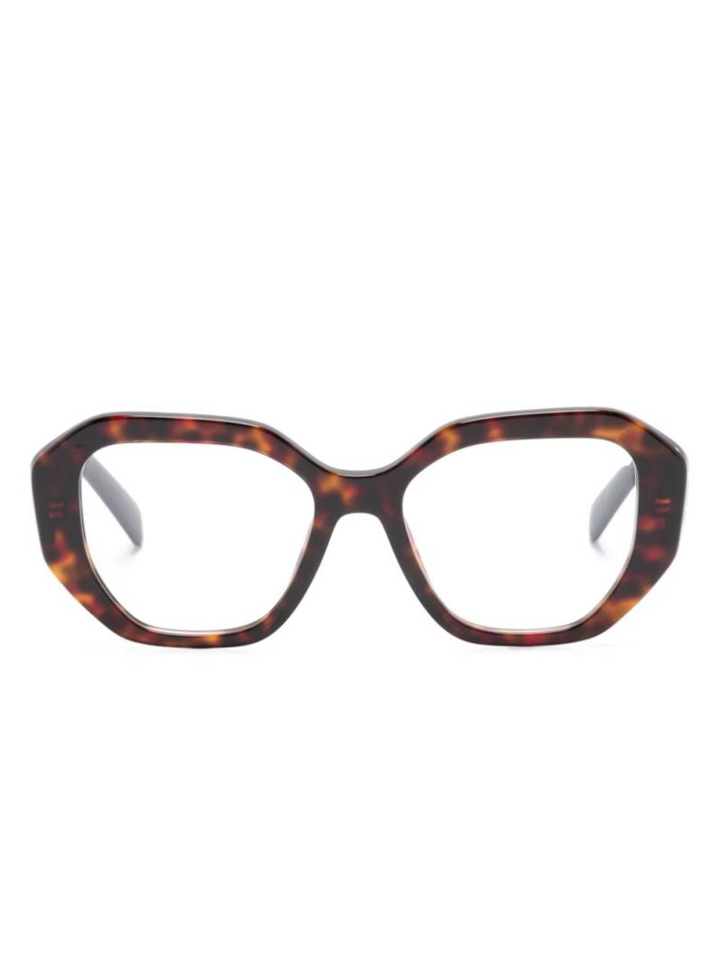 Prada Eyewear tortoiseshell geometric-frame glasses - Brown von Prada Eyewear