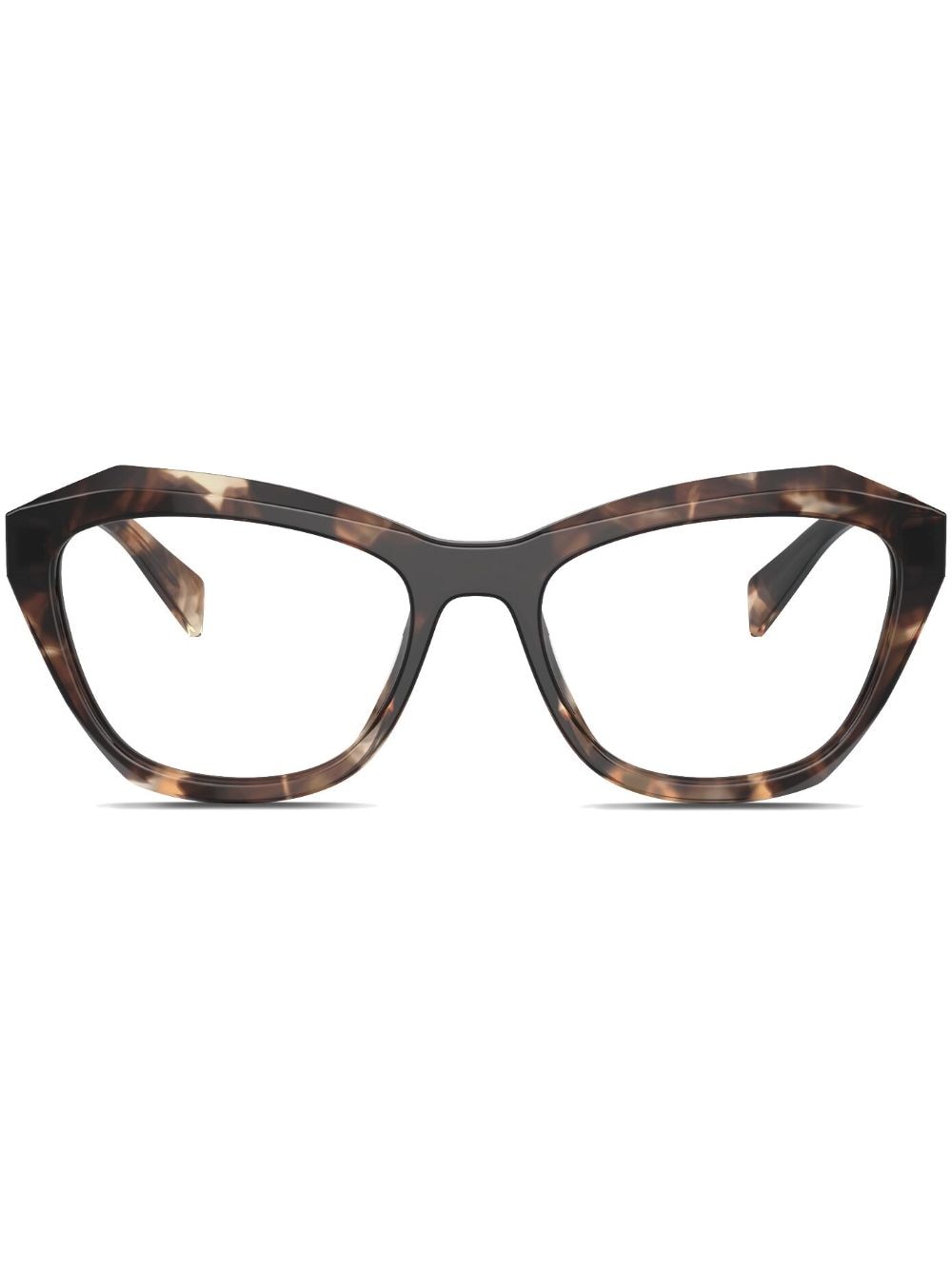 Prada Eyewear tortoiseshell geometric-frame glasses - Brown von Prada Eyewear