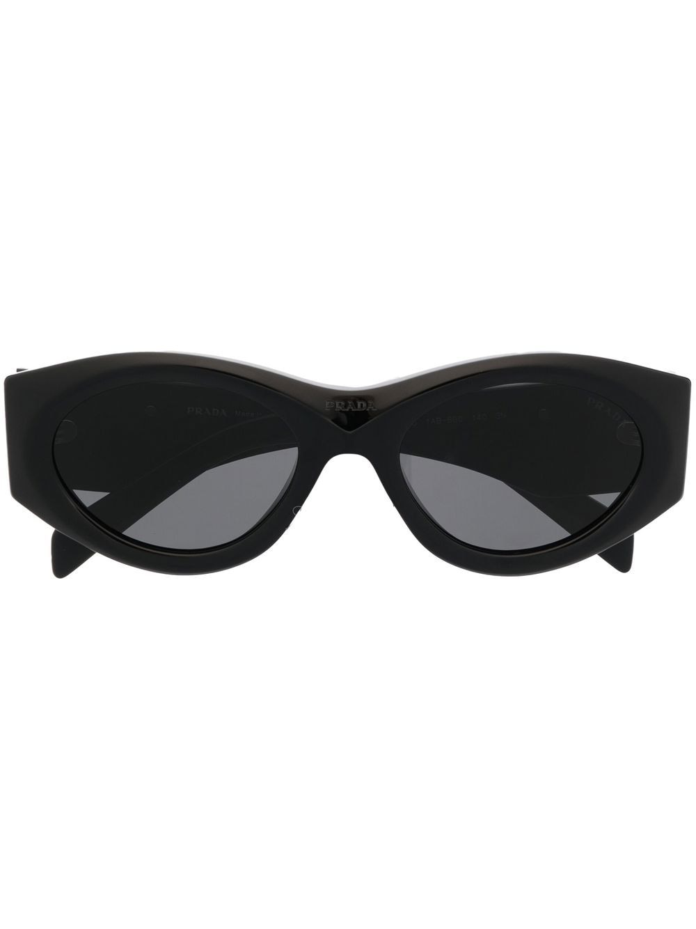 Prada Eyewear triangle-logo oval-frame sunglasses - Black von Prada Eyewear