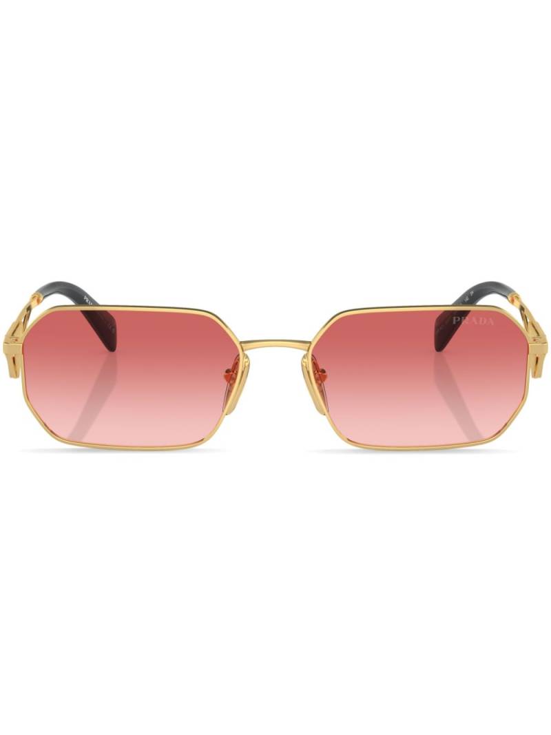 Prada Eyewear triangle-logo rectangular sunglasses - Gold von Prada Eyewear