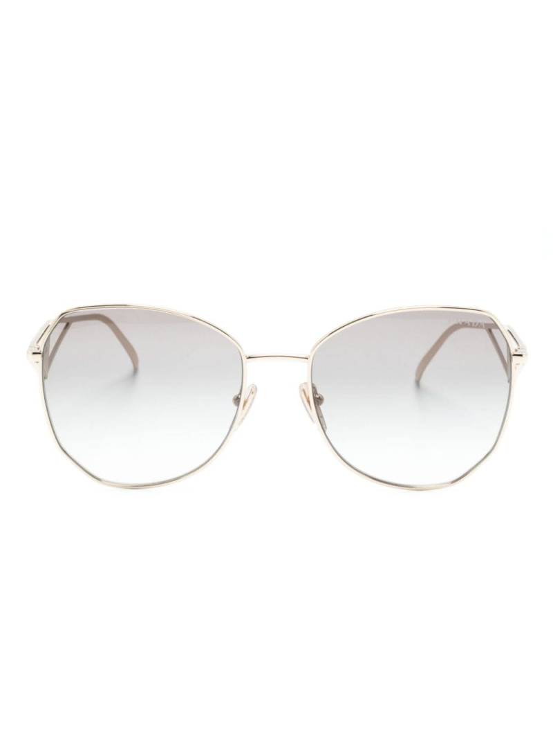 Prada Eyewear triangle-logo round-frame sunglasses - Gold von Prada Eyewear