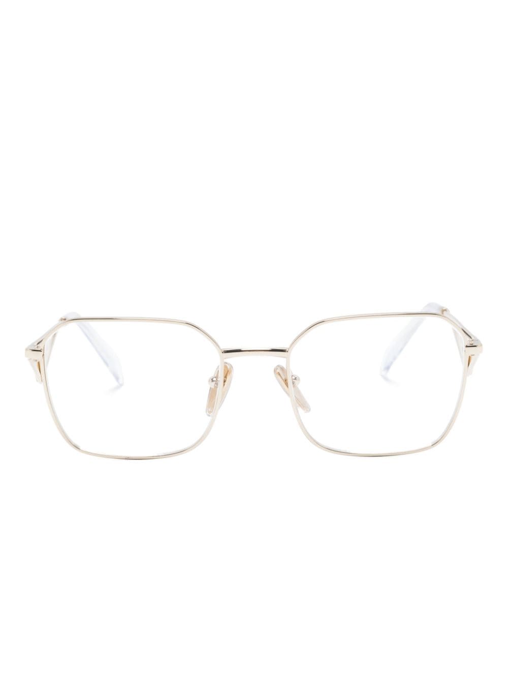 Prada Eyewear triangle-logo square-frame glasses - Neutrals von Prada Eyewear