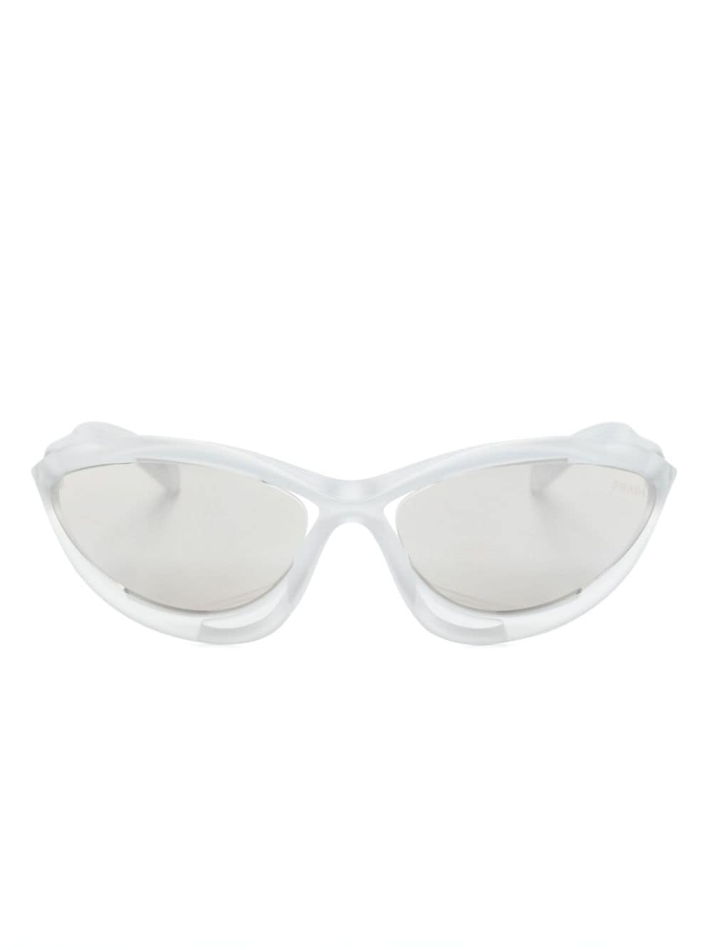 Prada Eyewear wraparound-frame sunglasses - White von Prada Eyewear