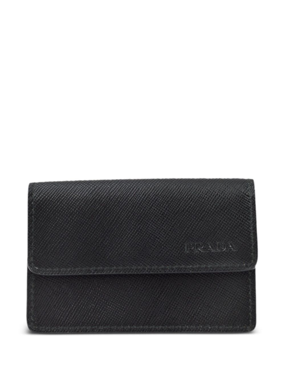 Prada Pre-Owned 1990-2000 logo-debossed cardholder - Black von Prada Pre-Owned