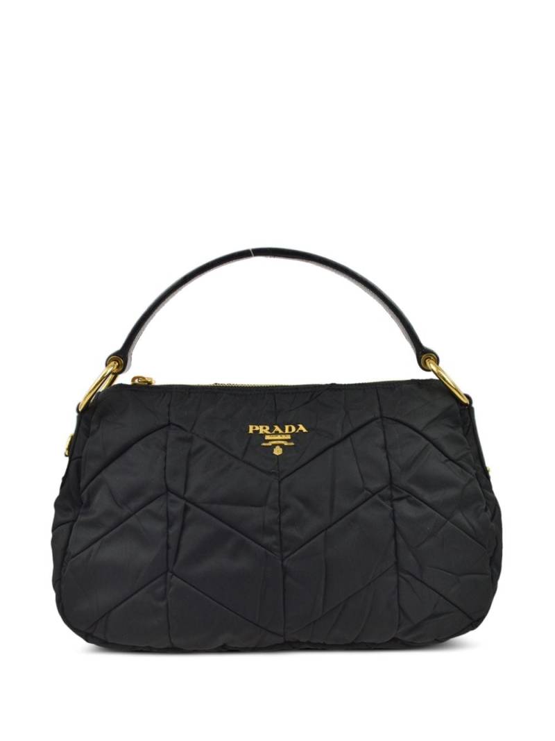 Prada Pre-Owned 1990-2000s logo-appliqué quilted handbag - Black von Prada Pre-Owned