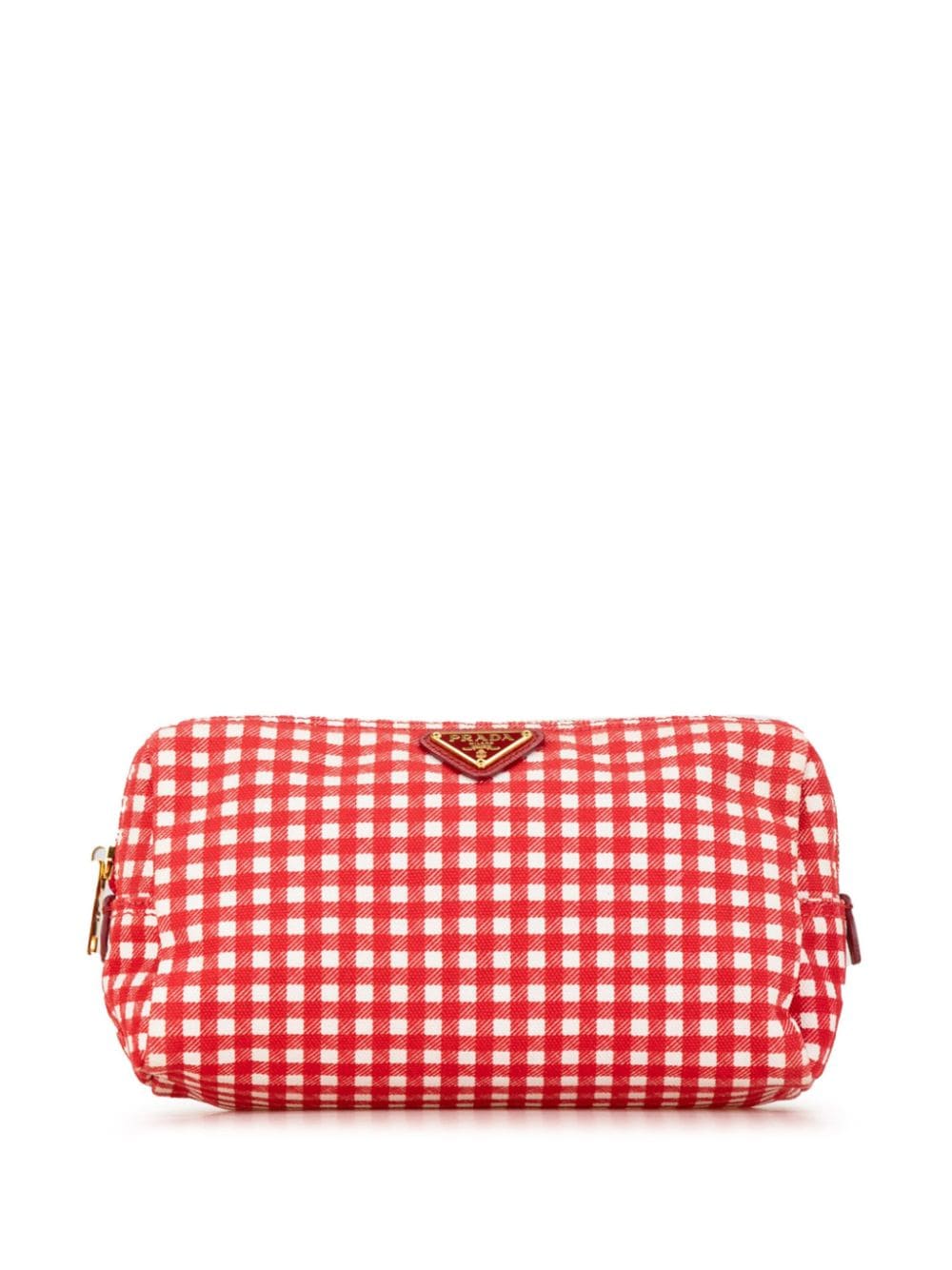 Prada Pre-Owned 2000-2013 Canapa Vichy Gingham pouch - Red von Prada Pre-Owned