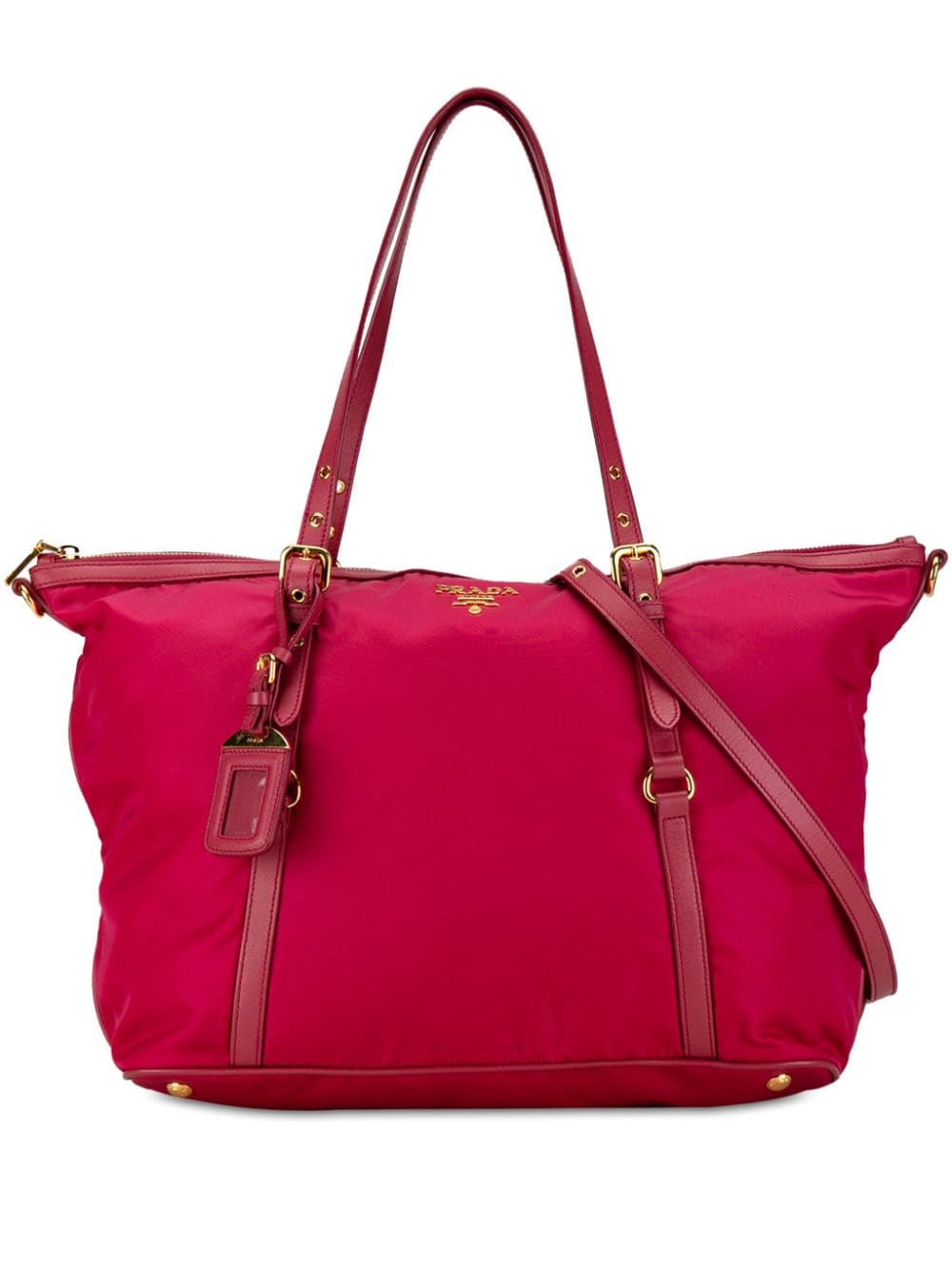 Prada Pre-Owned 2000-2013 Saffiano-Trimmed Tessuto satchel - Pink von Prada Pre-Owned