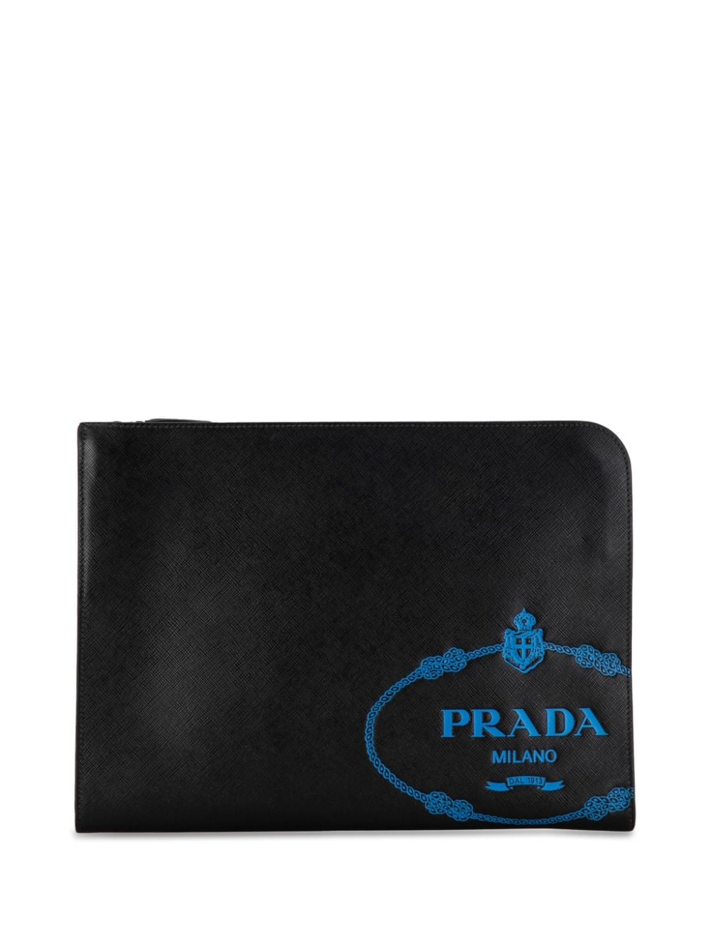 Prada Pre-Owned 2000-2023 Saffiano Logo clutch bag - Black von Prada Pre-Owned