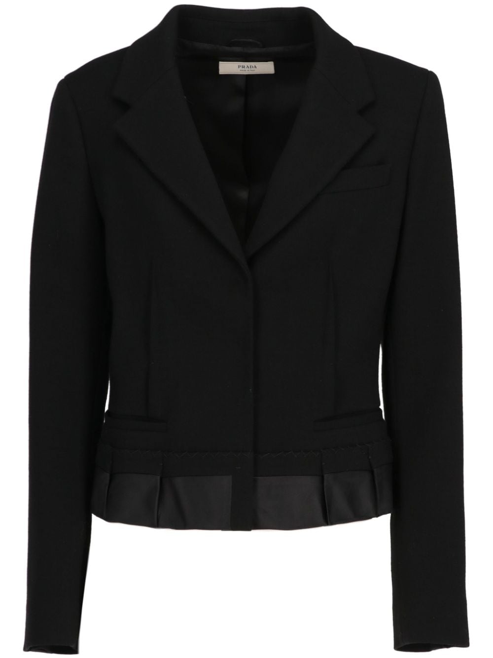 Prada Pre-Owned 2000 ruffled-hem cropped jacket - Black von Prada Pre-Owned