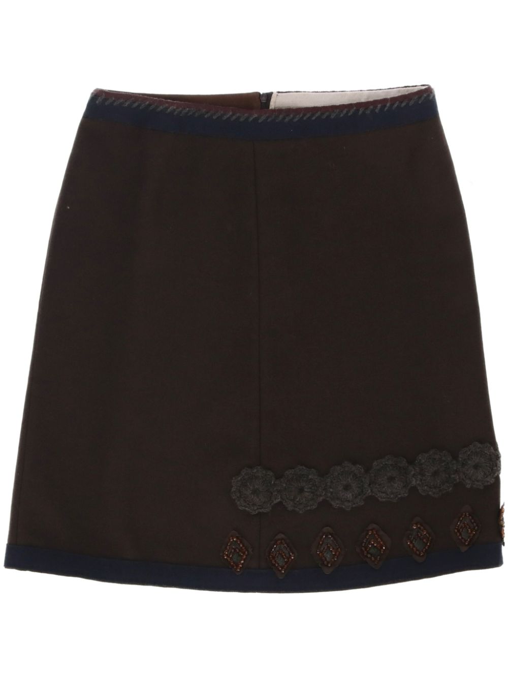 Prada Pre-Owned 2000s appliqué-detailing skirt - Brown von Prada Pre-Owned