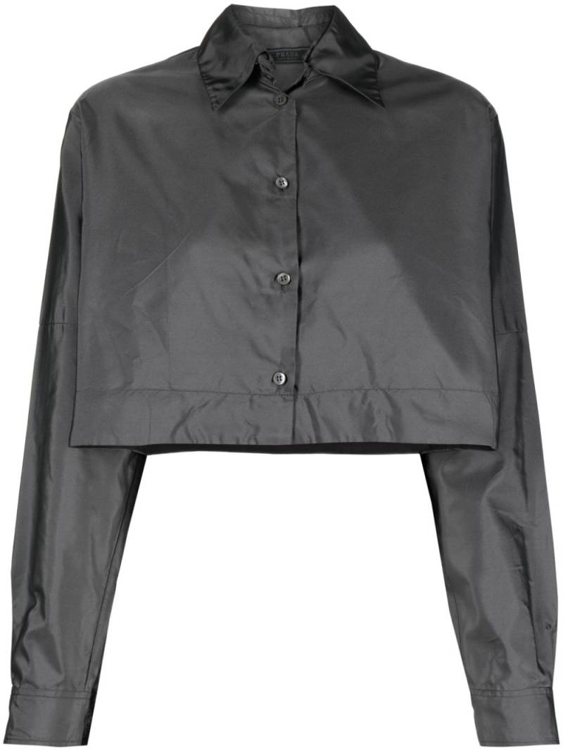 Prada Pre-Owned 2000s cropped chiffon silk shirt - Grey von Prada Pre-Owned