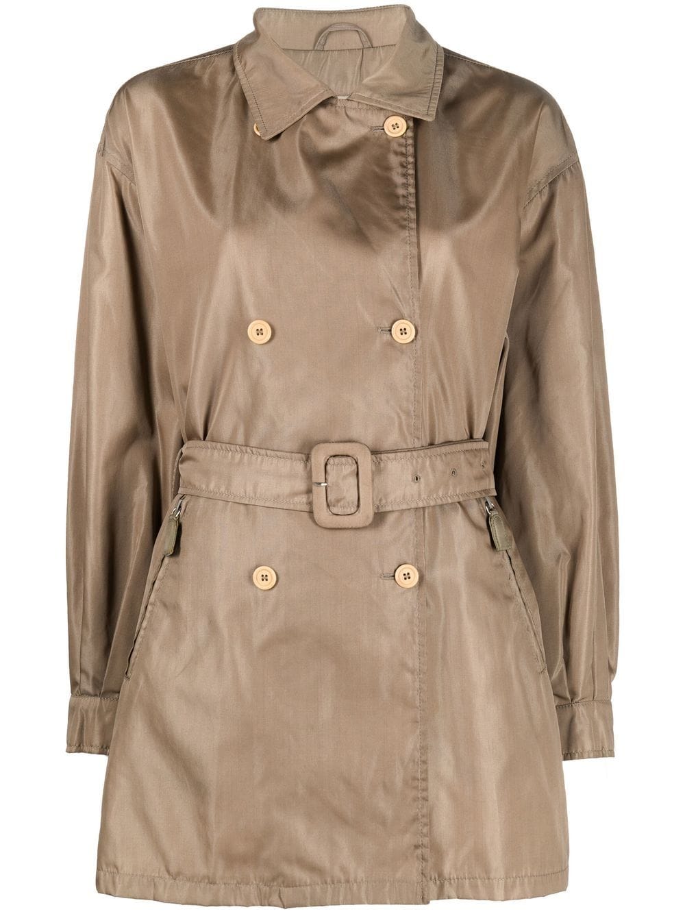 Prada Pre-Owned 2000s double-breasted belted trench coat - Neutrals von Prada Pre-Owned