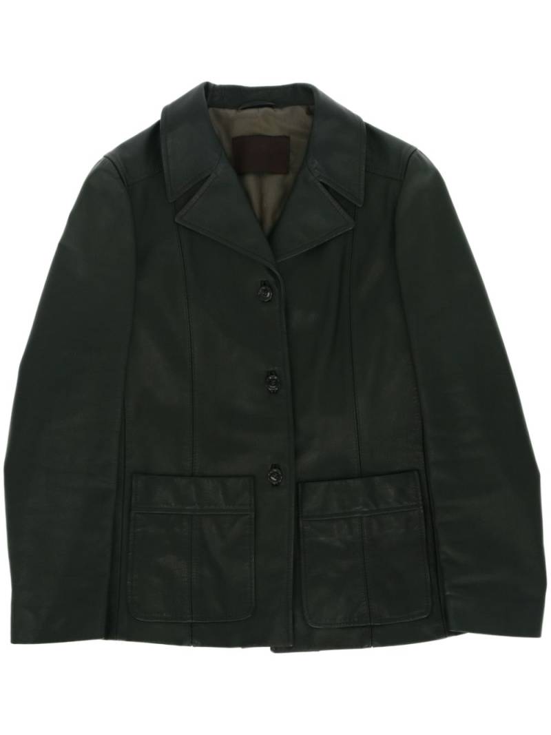 Prada Pre-Owned 2000s leather single-breasted blazer - Green von Prada Pre-Owned