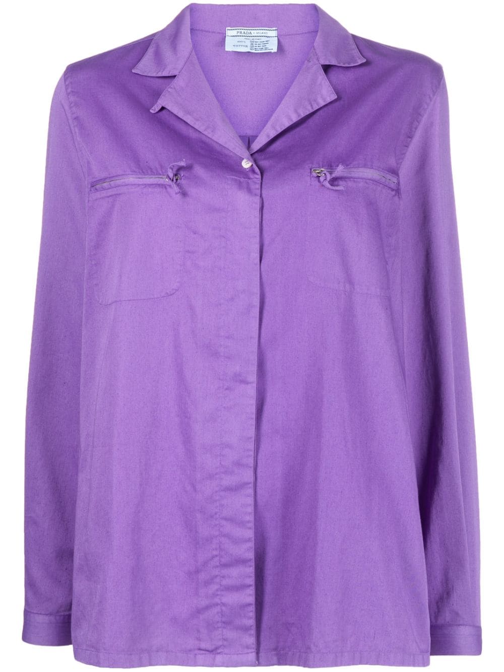 Prada Pre-Owned 2000s zip-detail cotton shirt - Purple von Prada Pre-Owned