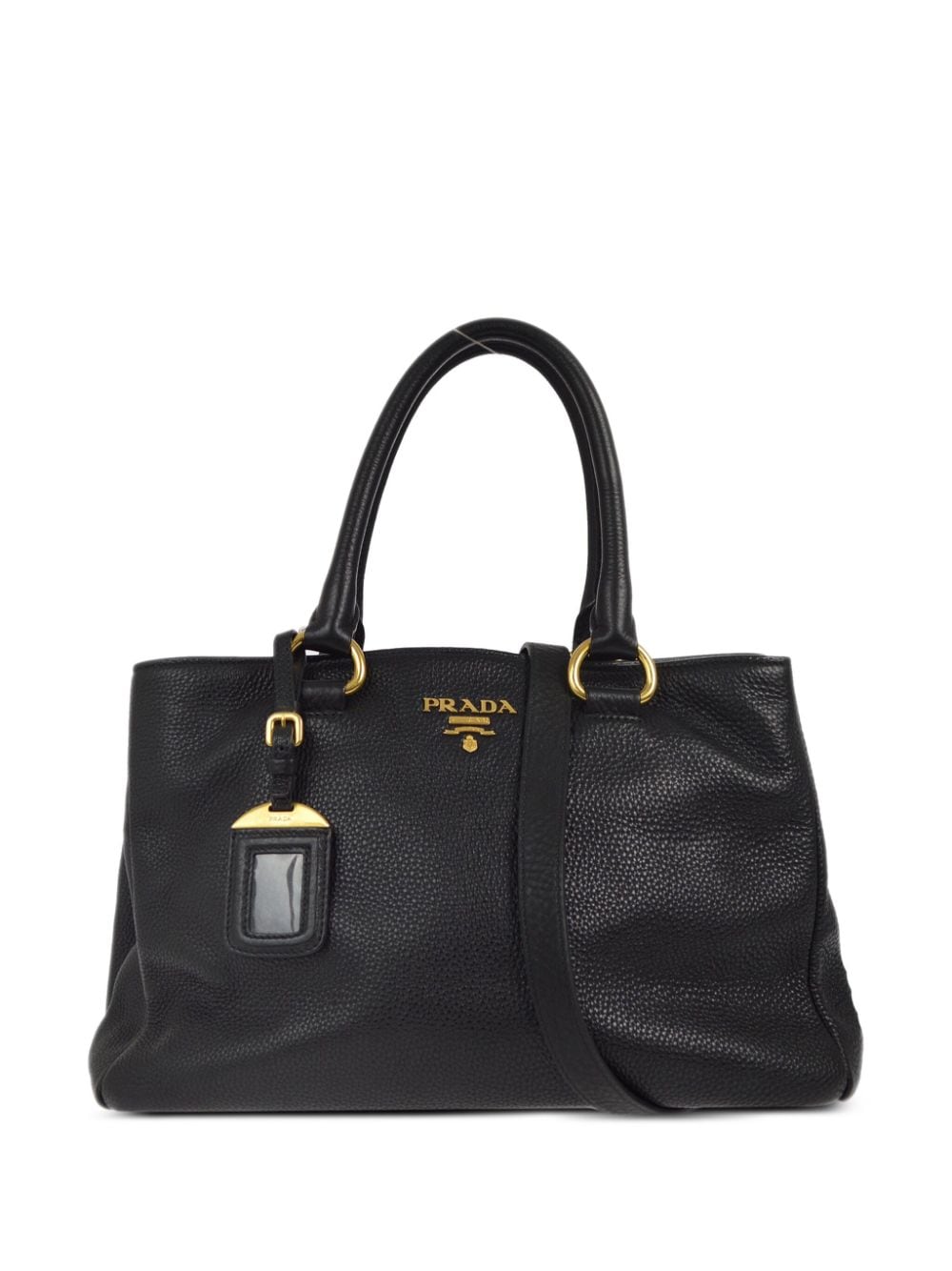 Prada Pre-Owned 2010-2020 logo-appliqué two-way handbag - Black von Prada Pre-Owned