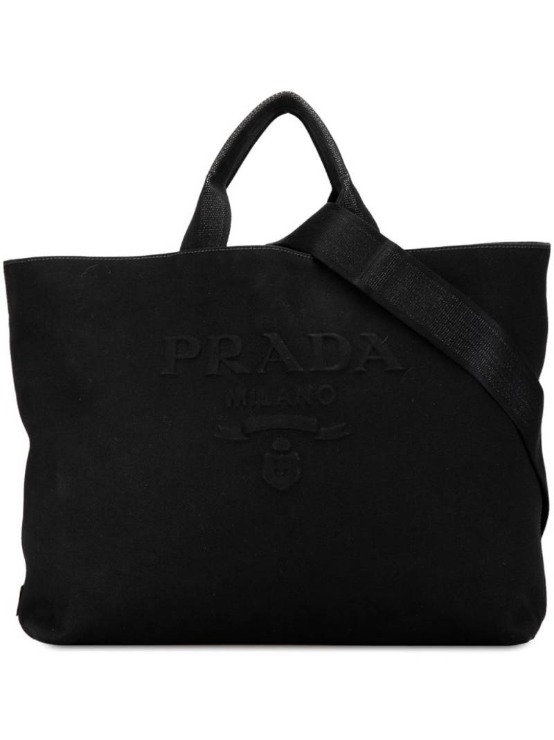 Prada Pre-Owned 2010-2023 Canapa Drill Tote satchel - Black von Prada Pre-Owned