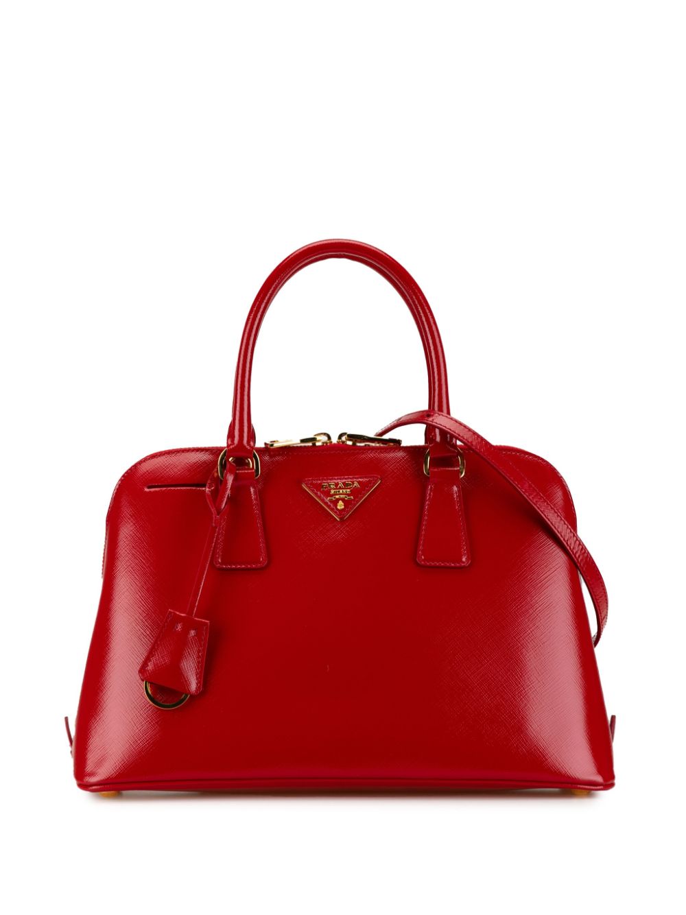 Prada Pre-Owned 2010-2023 Medium Saffiano Vernice Promenade satchel - Red von Prada Pre-Owned