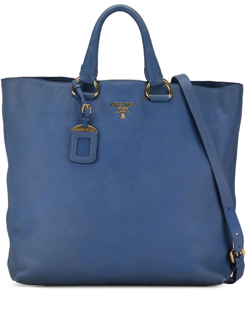 Prada Pre-Owned 2010-2023 Vitello Daino satchel - Blue von Prada Pre-Owned