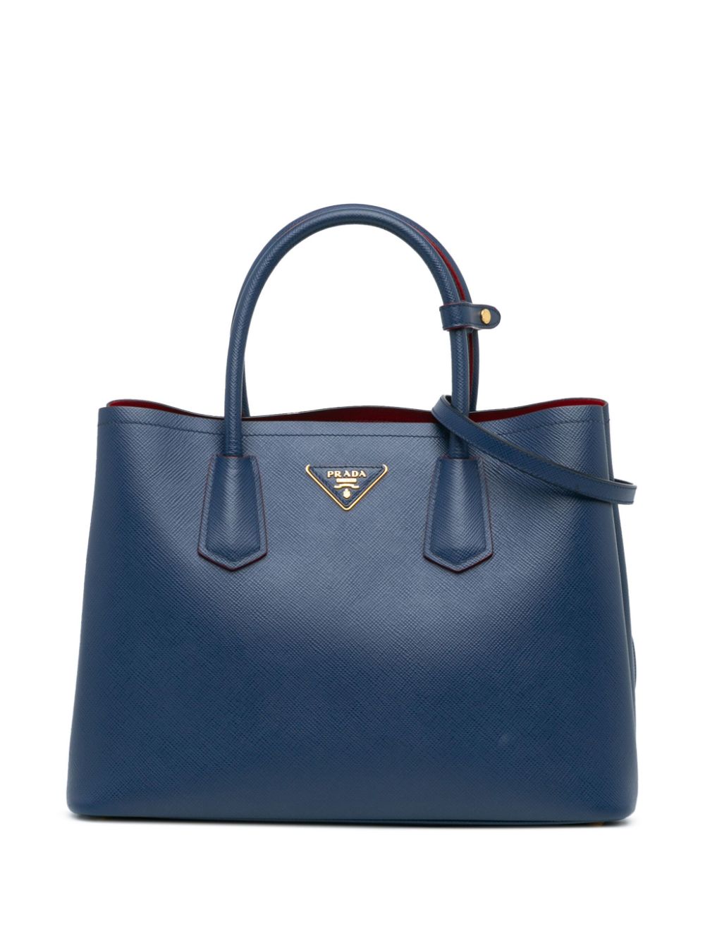 Prada Pre-Owned 2010-2024 Medium Saffiano Cuir Double satchel - Blue von Prada Pre-Owned