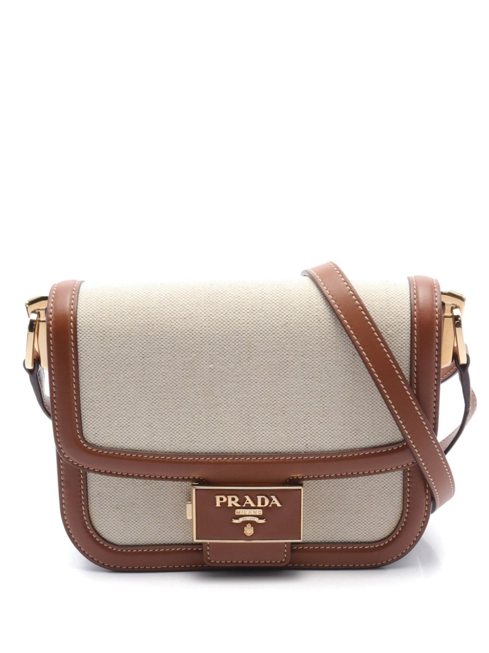 Prada Pre-Owned 2010s Emblème shoulder bag - Neutrals von Prada Pre-Owned