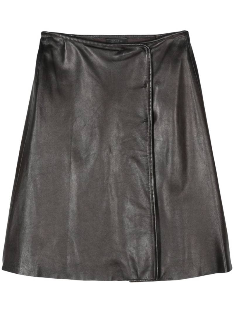 Prada Pre-Owned 2010s leather midi skirt - Brown von Prada Pre-Owned