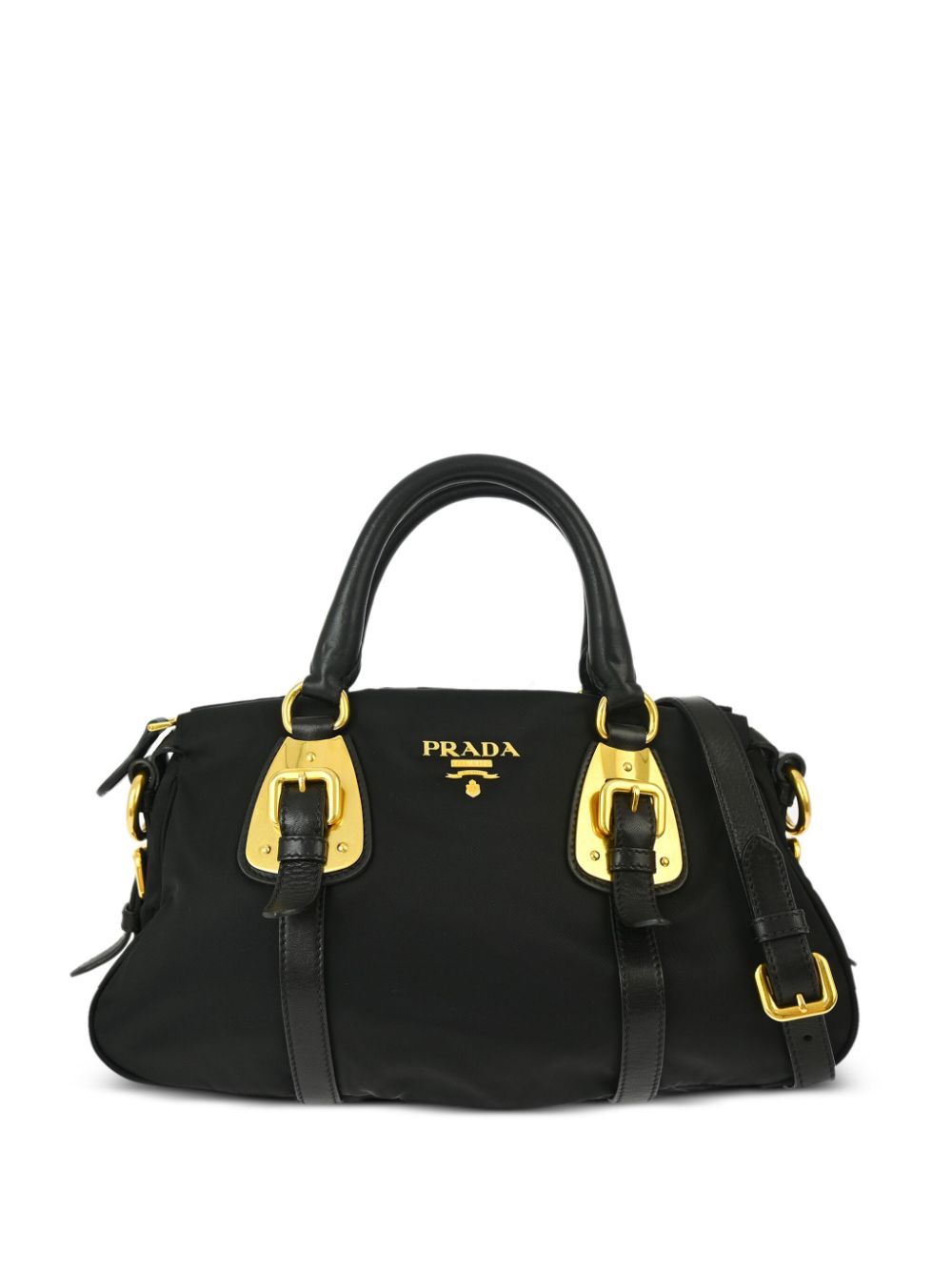 Prada Pre-Owned 2010s logo-plaque two-way handbag - Black von Prada Pre-Owned