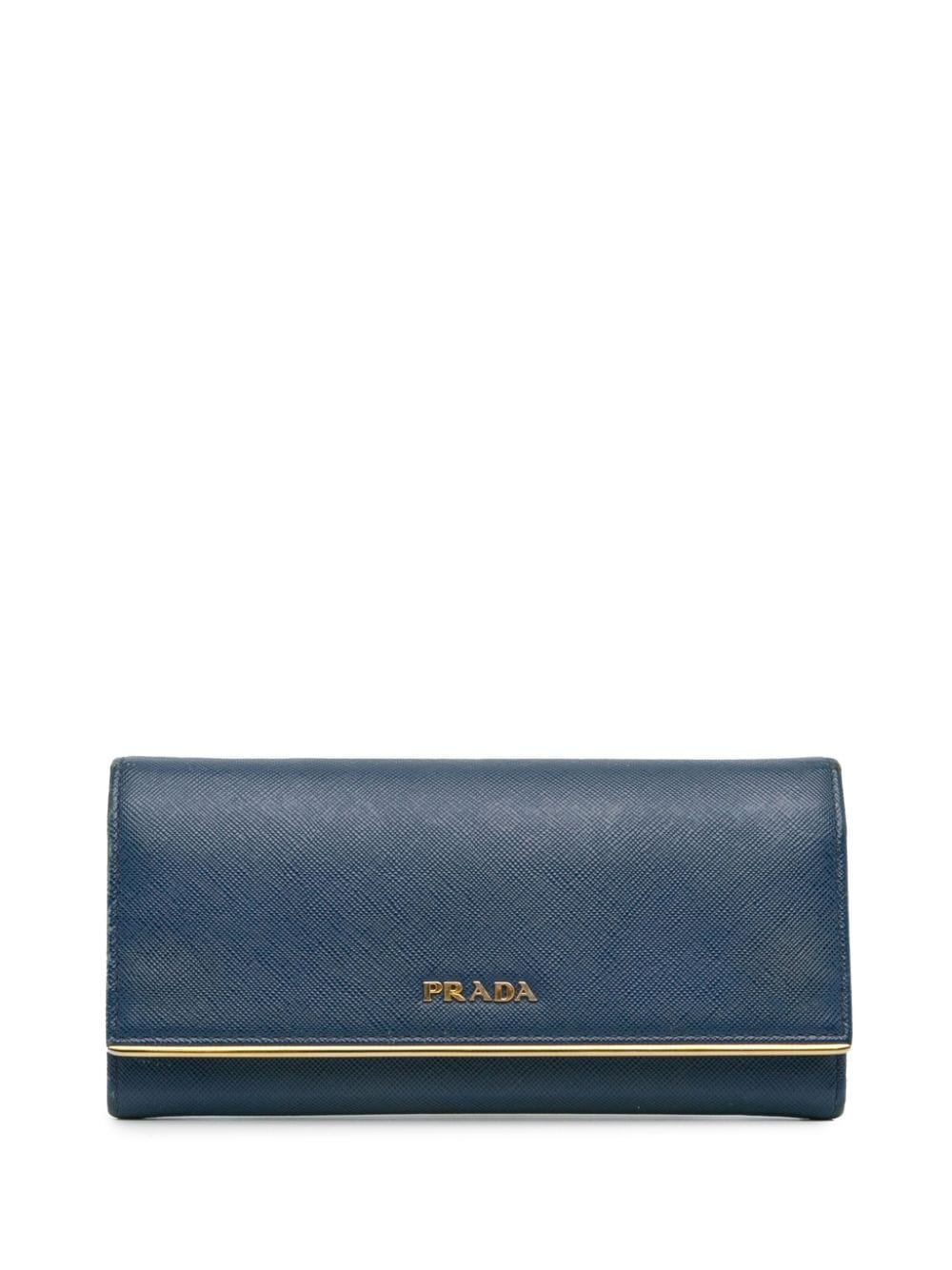 Prada Pre-Owned 2013-2020 Saffiano Continental Wallet long wallets - Blue von Prada Pre-Owned