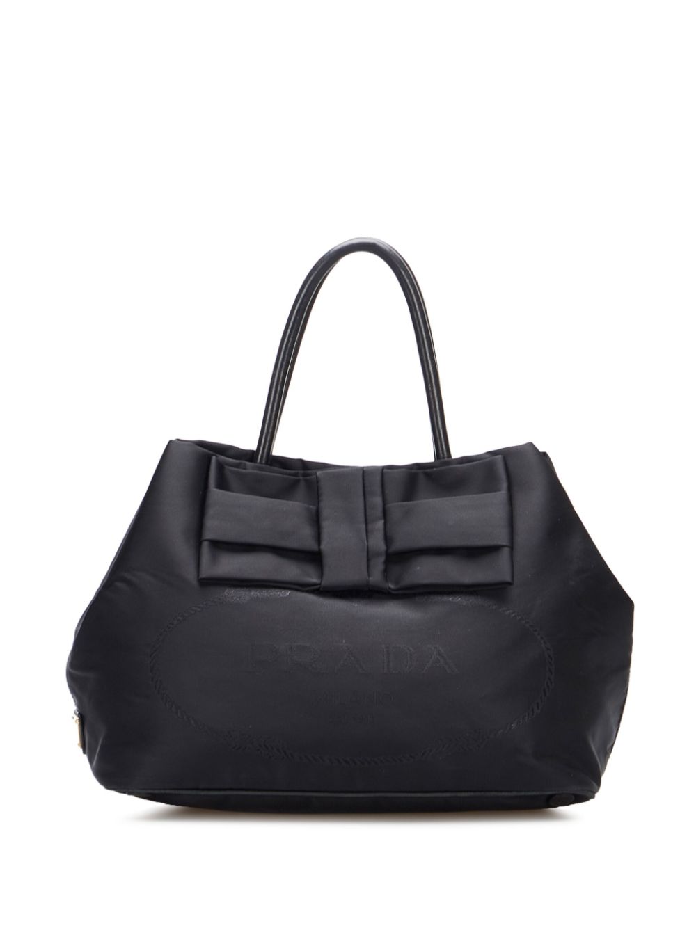 Prada Pre-Owned 2013-2023 Canapa Tessuto Bow handbag - Black von Prada Pre-Owned
