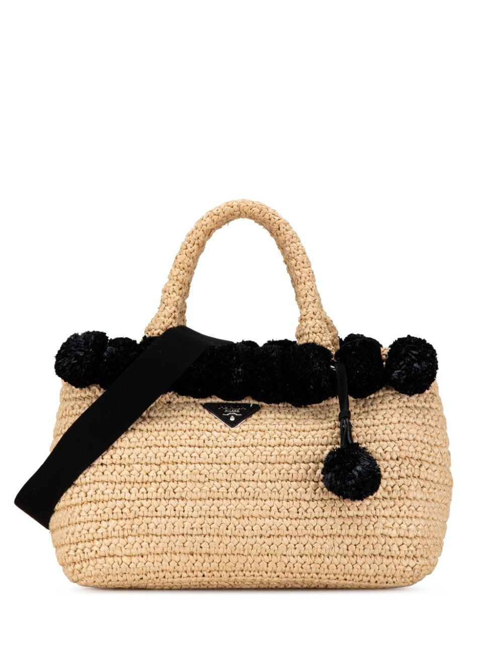 Prada Pre-Owned 2013-2023 Small Raffia Pompom satchel - Brown von Prada Pre-Owned