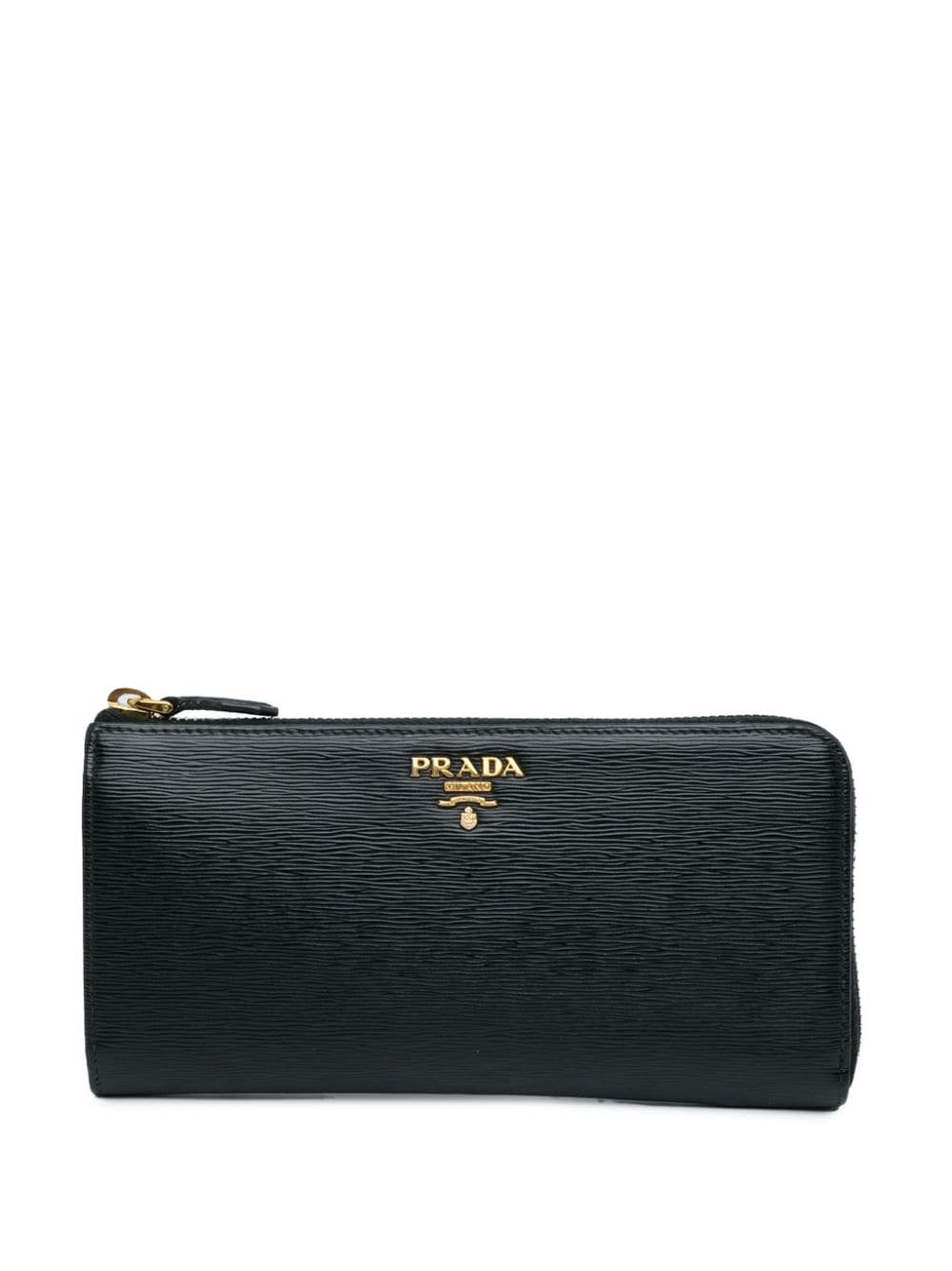 Prada Pre-Owned 2013-2023 Vitello Move Half Zip Wallet long wallets - Black von Prada Pre-Owned