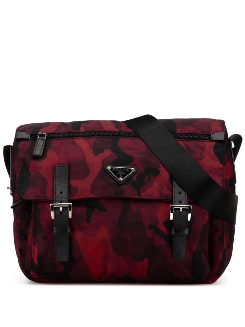 Prada Pre-Owned 2013-2024 Tessuto Camouflage Zip Double Buckle Messenger crossbody bag - Red von Prada Pre-Owned