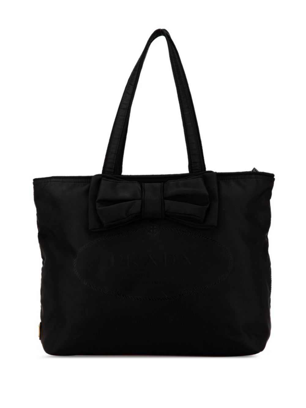 Prada Pre-Owned 2013-2024 Tessuto Canapa Logo Bow tote bag - Black von Prada Pre-Owned