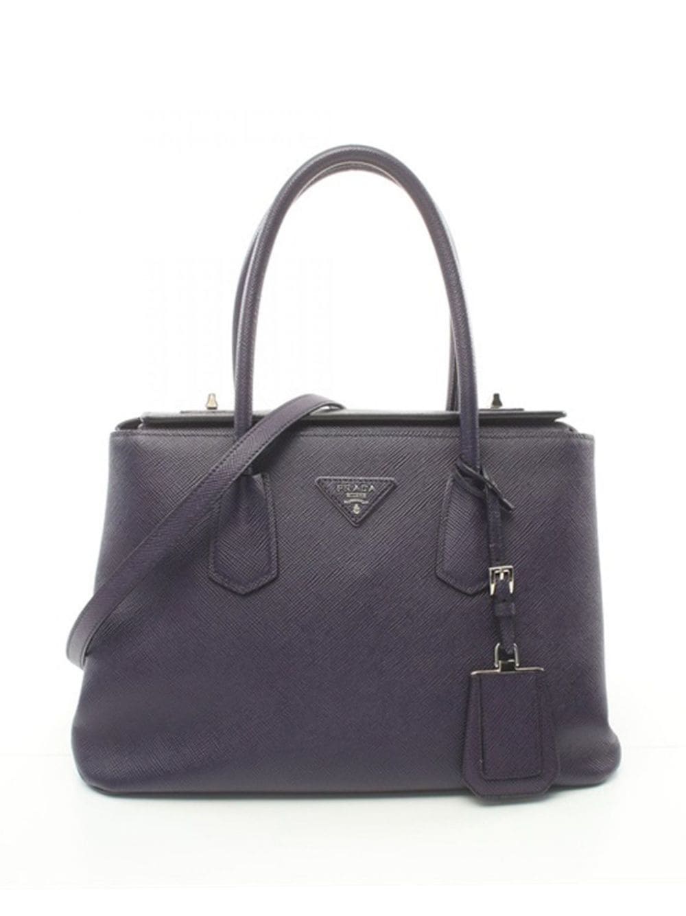 Prada Pre-Owned 2015-2024 Saffiano Cuir Turnlock Twin satchel - Purple von Prada Pre-Owned