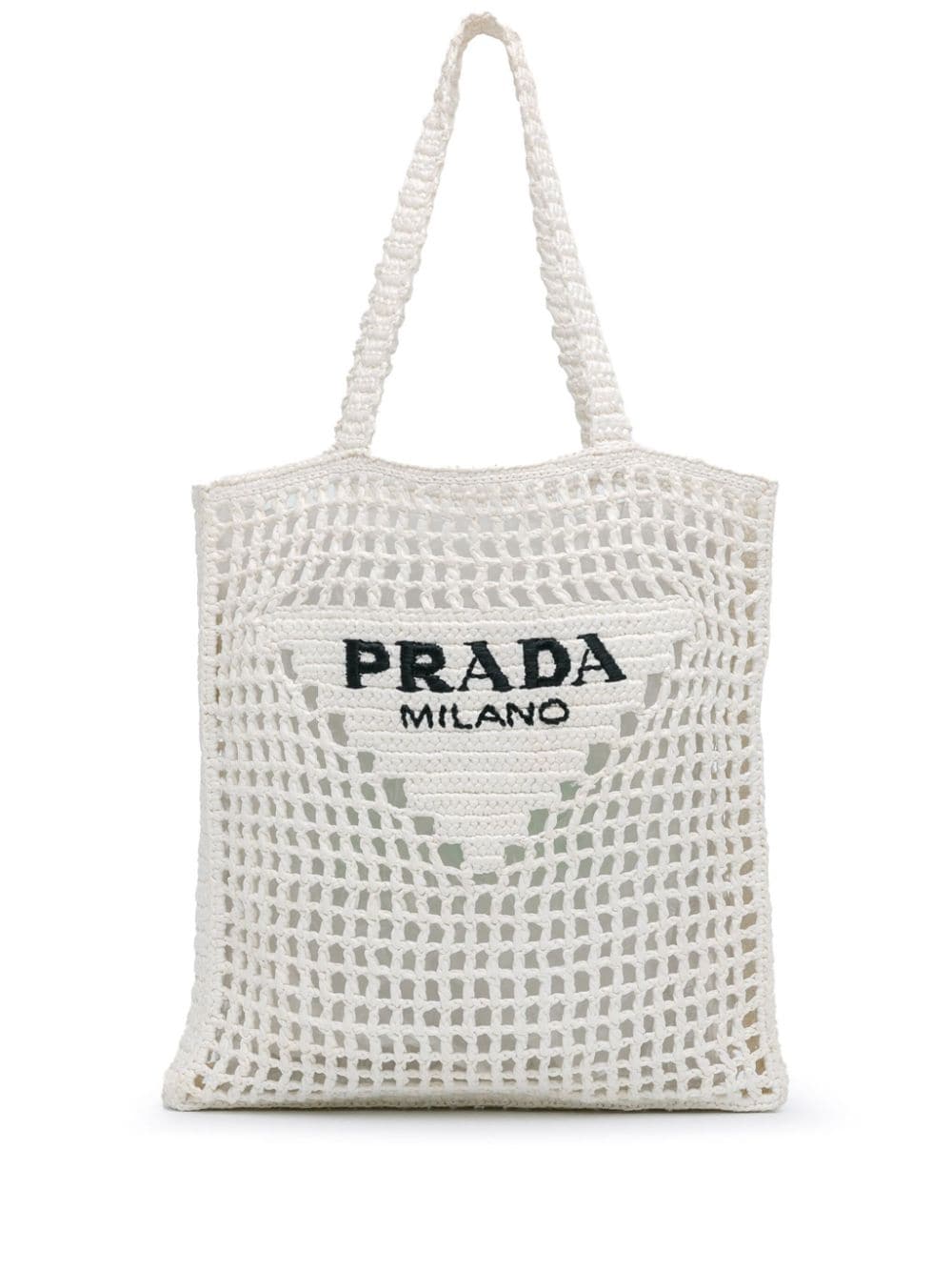 Prada Pre-Owned 2016-2023 Raffia Logo tote bag - White von Prada Pre-Owned