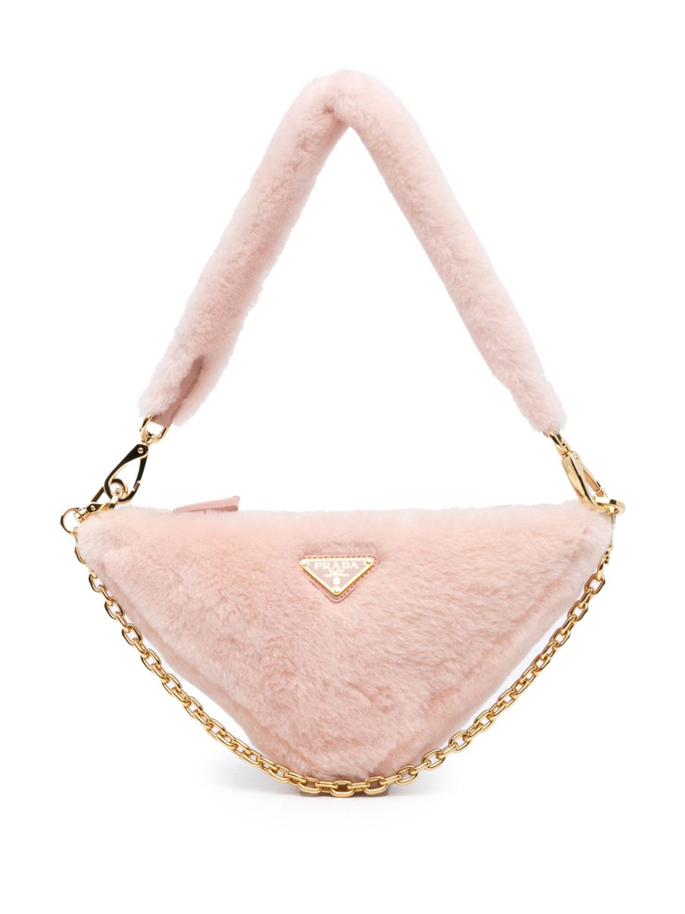 Prada Pre-Owned 2018 Mini Shearling Triangle satchel - Pink von Prada Pre-Owned