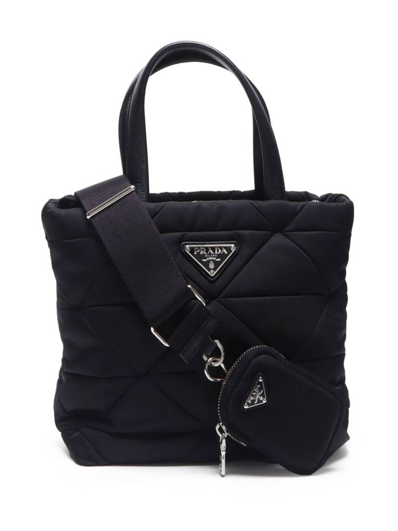 Prada Pre-Owned 2024 small quilted Re-Nylon two-way handbag - Black von Prada Pre-Owned