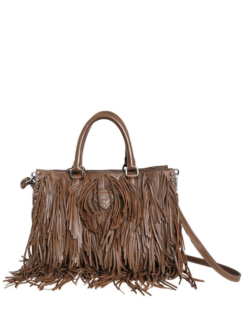 Prada Pre-Owned Noce fringed two-way bag - Brown von Prada Pre-Owned