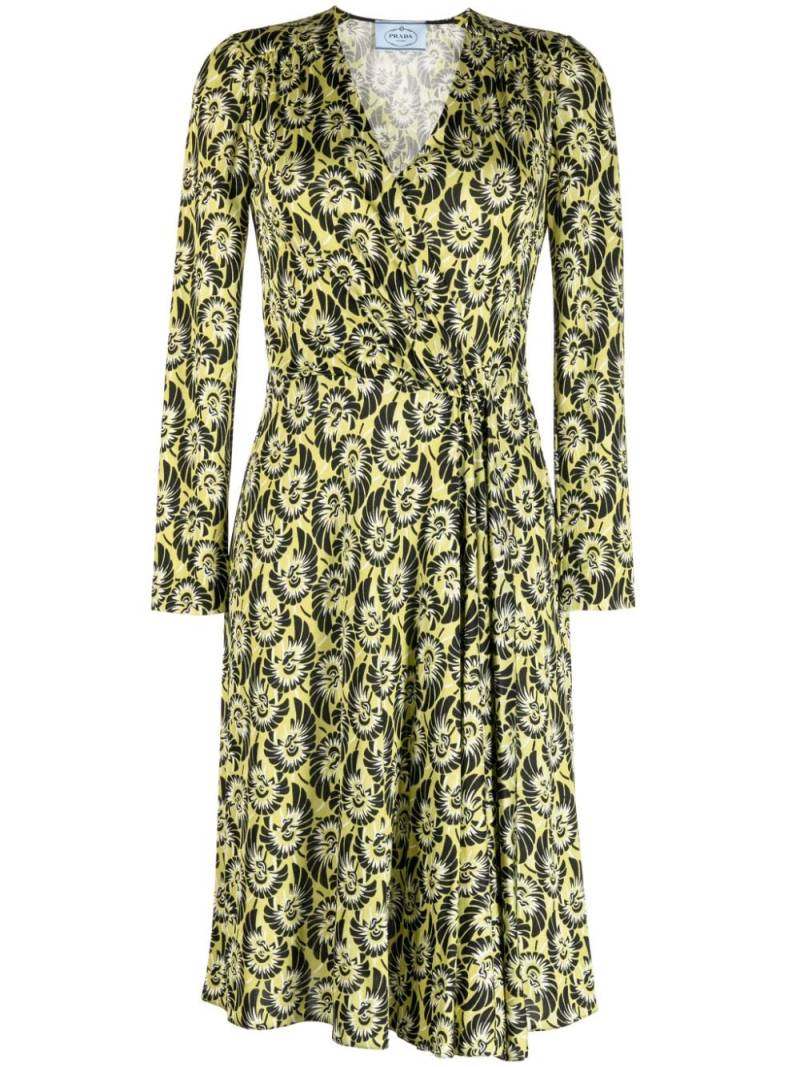 Prada Pre-Owned abstract-print silk dress - Green von Prada Pre-Owned