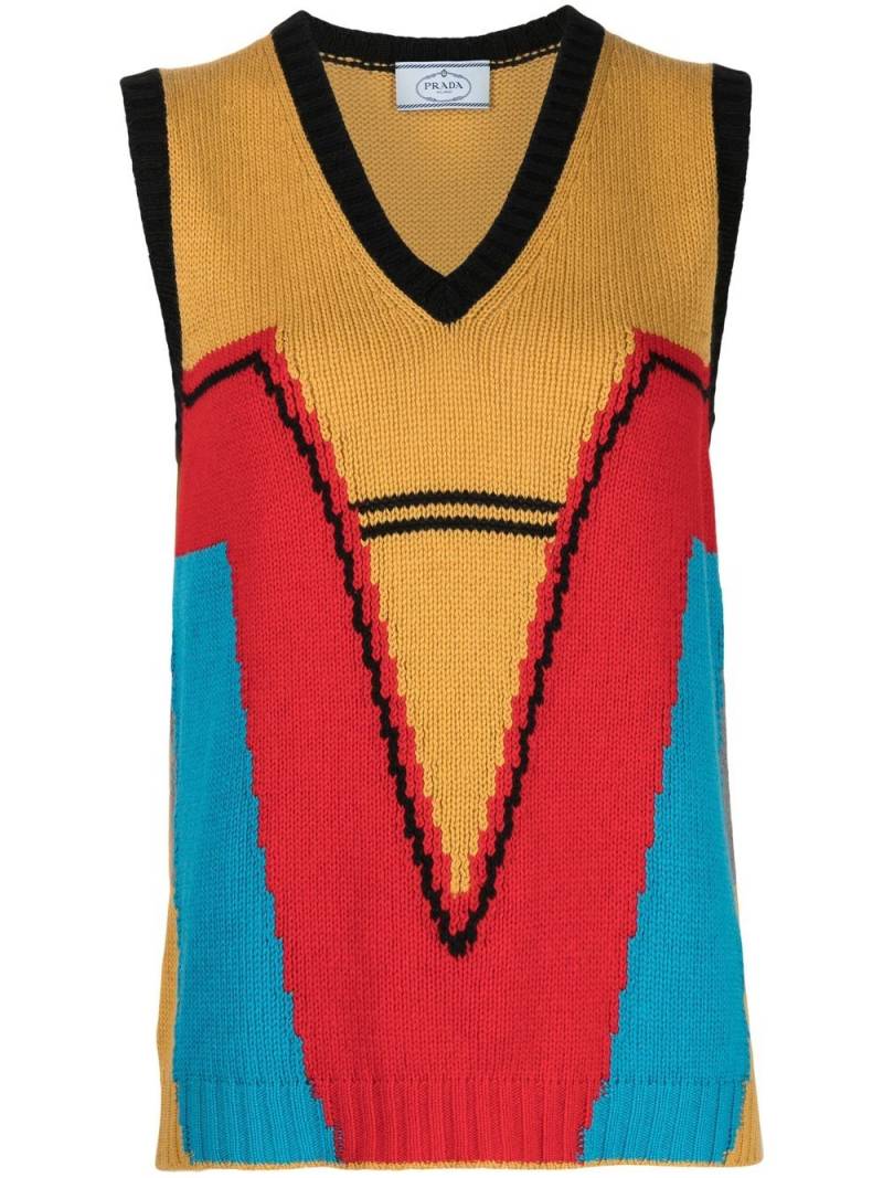 Prada Pre-Owned colour-block knitted vest - Brown von Prada Pre-Owned