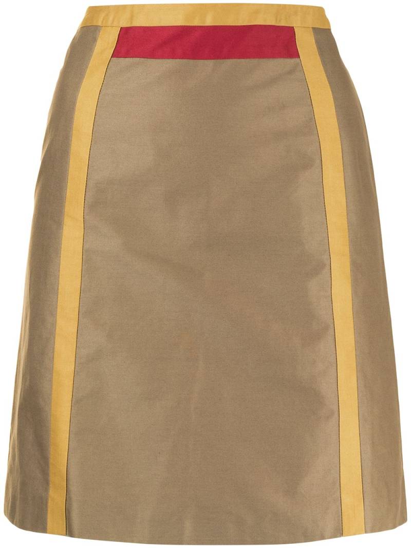 Prada Pre-Owned contrast-panel A-line skirt - Neutrals von Prada Pre-Owned