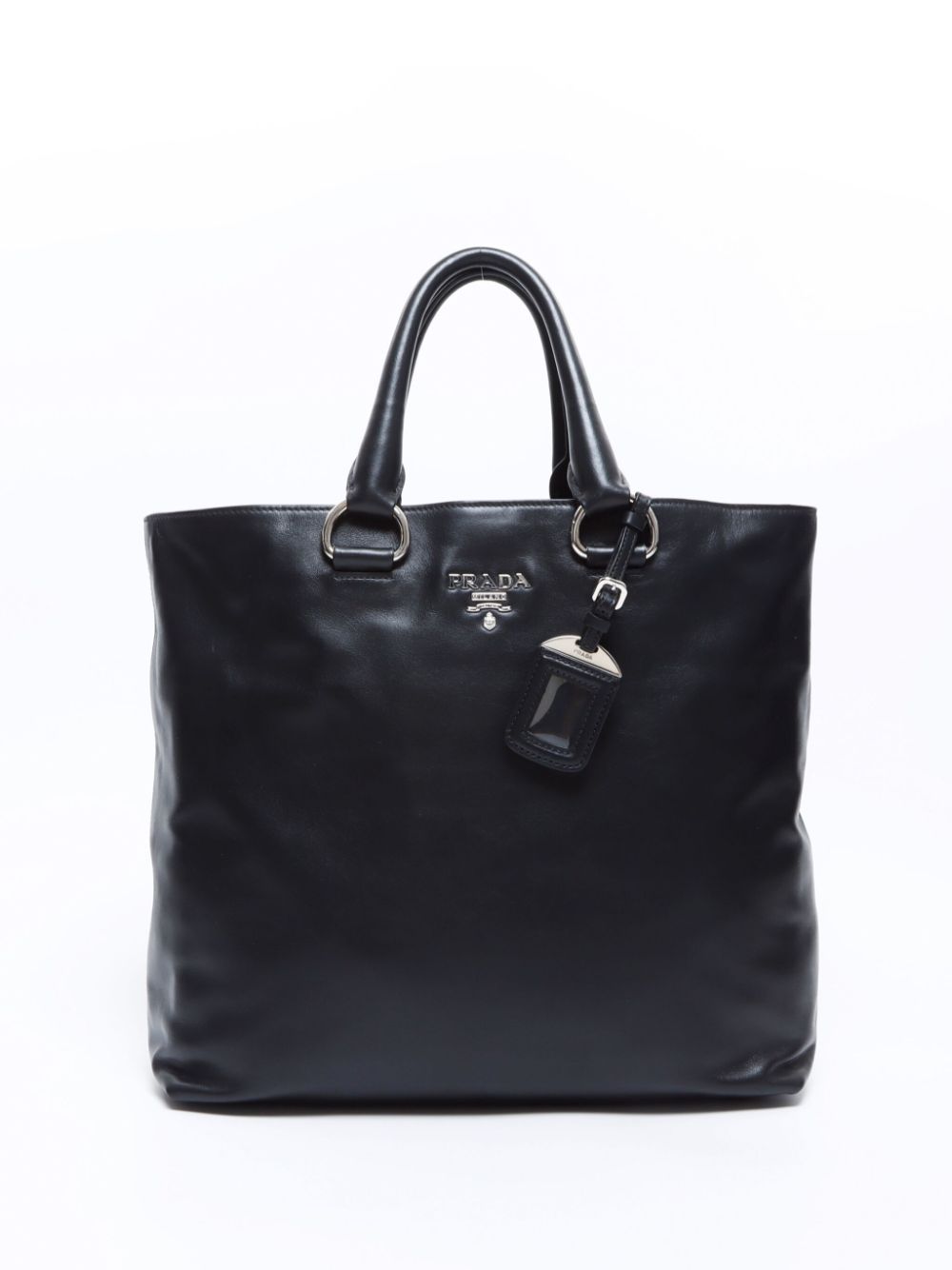 Prada Pre-Owned logo-lettering leather tote bag - Black von Prada Pre-Owned