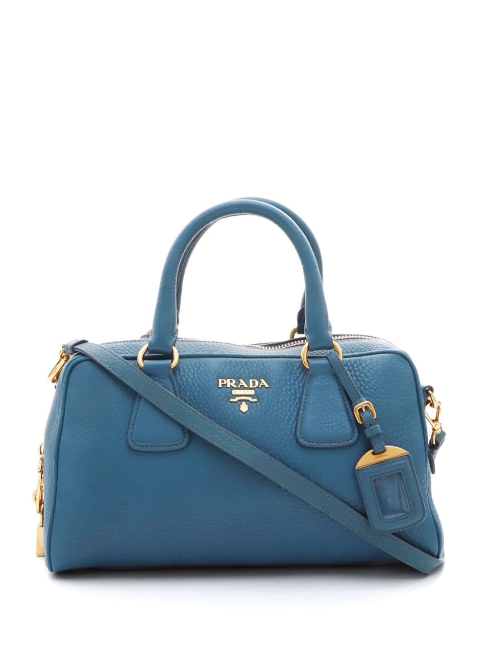 Prada Pre-Owned logo-lettering two-way handbag - Blue von Prada Pre-Owned