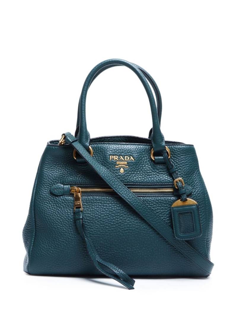 Prada Pre-Owned logo-lettering two-way handbag - Green von Prada Pre-Owned