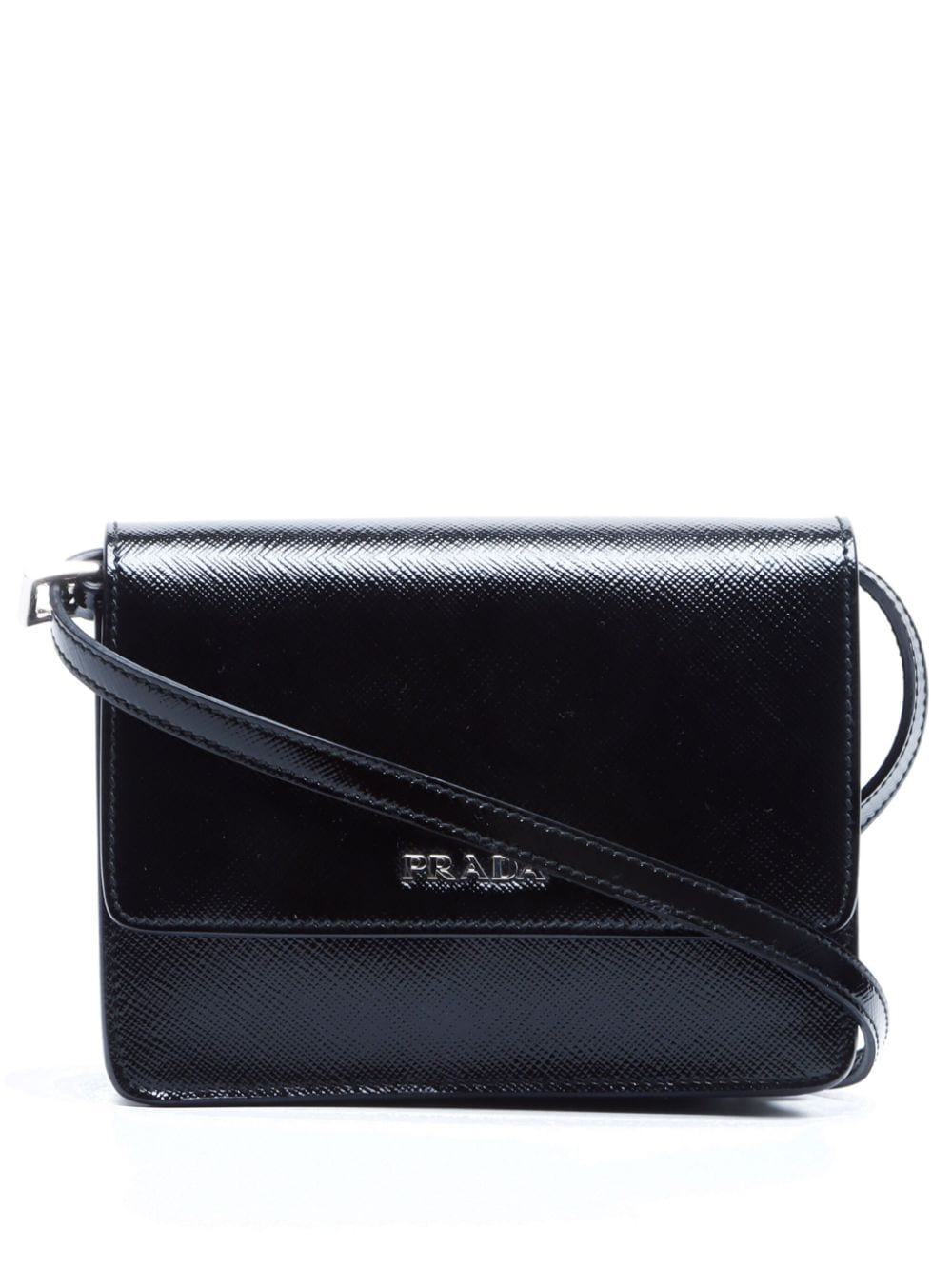 Prada Pre-Owned logo-plaque leather shoulder bag - Black von Prada Pre-Owned